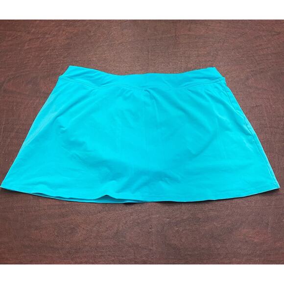 Land's End Women's Petite‎ Tummy Control Swim Skirt Turquoise Blue Size 10P - Picture 2 of 7
